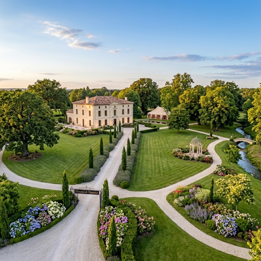 Les jardins du domaine vus du ciel