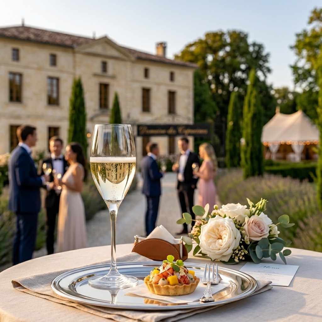 Vin d'honneur dans les jardins