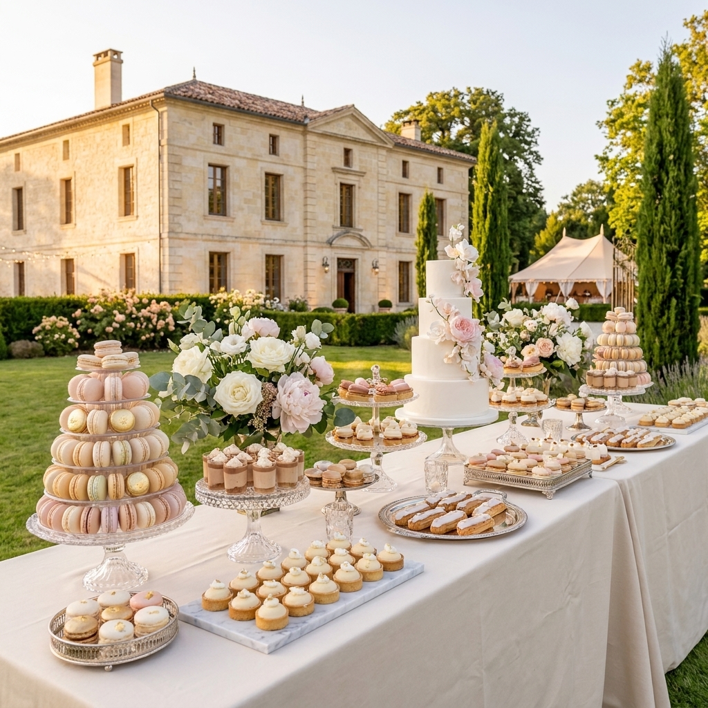 Table sucrée et wedding cake