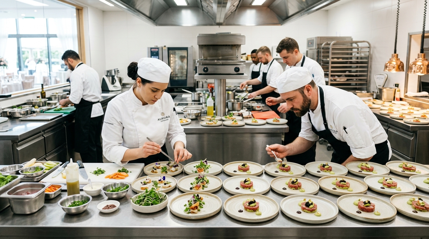 Brigade de chefs en cuisine